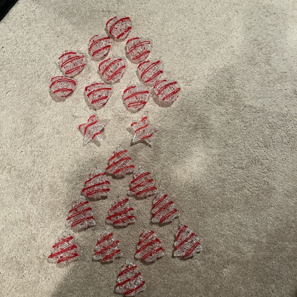 Fortunoff - Red and Clear Holiday Ornaments